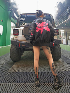 Dark Grey Workwear Jacket featuring sleek streetwear design, minimalist jacket style, and standout prints. Perfect for industrial fashion, modern workwear, and lightweight urban outerwear.