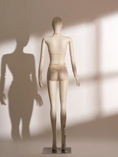 Celestial Divinity Gilding Bodychain Bralette Set featuring a sheer gold lace bralette with halter neck, matching lace thong, and detachable gold bodychain, offering a glamorous, seductive lingerie look with modern elegance.