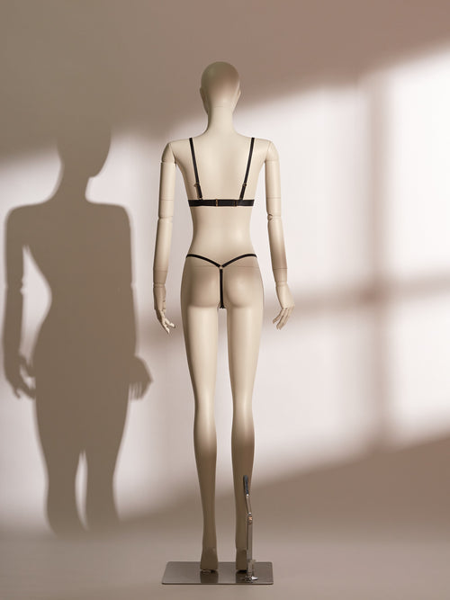 Flame Bralette Set in classic black, featuring a wireless lace bralette with front closure and matching low-waist thong, combining elegant comfort with seductive flair.