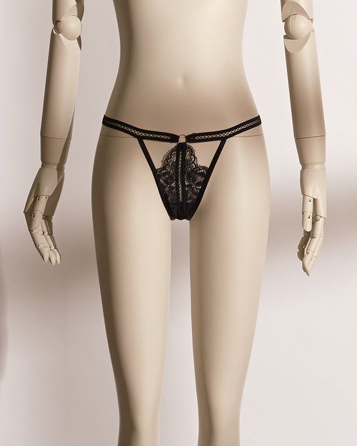 Midnight Allure Lace Thong