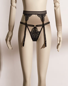 Midnight Allure Lace Garter Belt