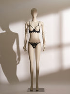 Bloomlace Ouvert Bra Set featuring a black lace open-cup bra with gold hardware and matching lace thong—an elegant and seductive lingerie ensemble from Pills N Poison.