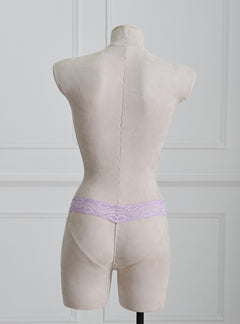 Lavender lace Pearl Chain Ouvert thong underwear with hand-made pearl chains, offering a refined blend of elegance and seduction. A must-have from our top lingerie brand.